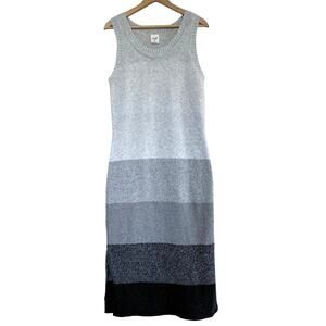 SOMA intimates cozy sleeveless gray colorblock midi gradient loungewear dress